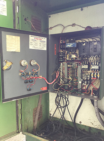 Three-phase commercial panel work at a retail space